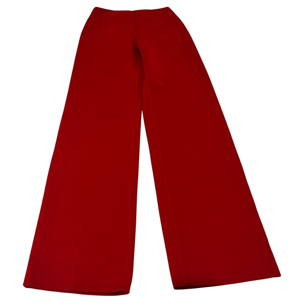16-41 MICHAEL KORS Collection Women's Virgin Wool High Waisted Flare Pants Red 2